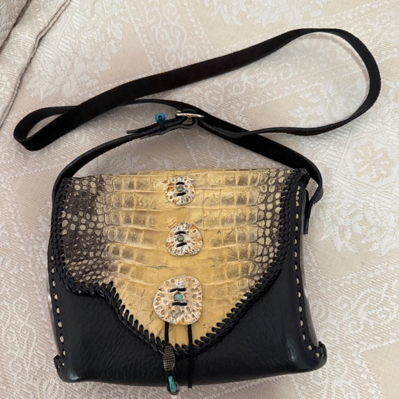 Alligator & Boar Handcrafted Shoulder bag 1st edition signed. 60s One-of-a-Kind - Picture 1 of 9